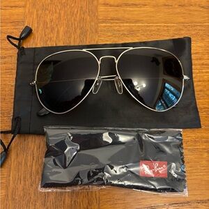 Ray-Ban Brown and Gold Aviator Sunglasses